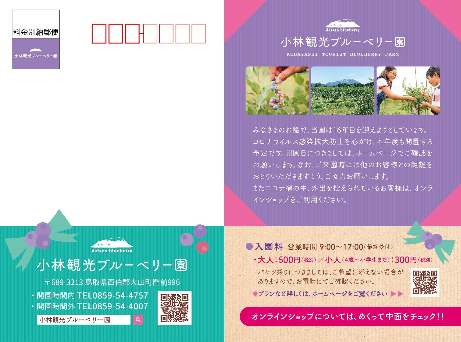 制作実績〉小林観光ブルーベリー園様DMハガキ | ウェブマガジン